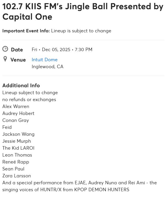 Image of concert lineup